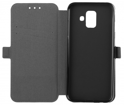 Husa Piele OEM Smart Pocket pentru Samsung Galaxy A8+ (2018) A730, Neagra, Bulk 