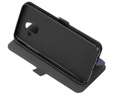 Husa Piele OEM Smart Pocket pentru Samsung Galaxy A8+ (2018) A730, Bleumarin, Bulk 