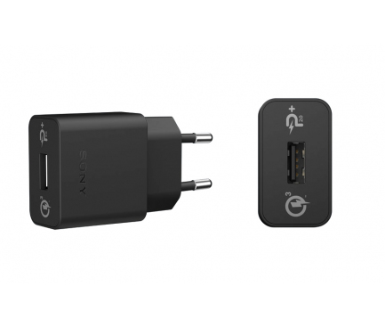 Incarcator Retea cu cablu MicroUSB Sony UCH12, Quick Charge, 1 X USB, Negru, Bulk 