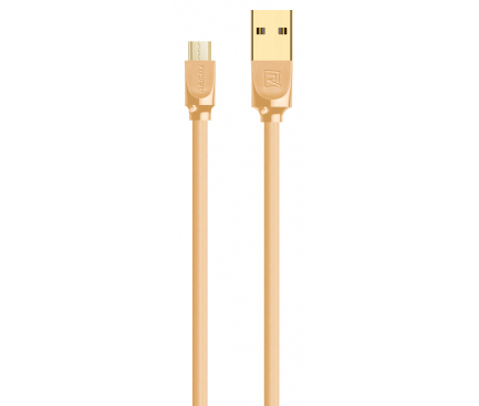 Cablu Date si Incarcare USB la MicroUSB Remax RC-041M, 1 m, Auriu, Blister 