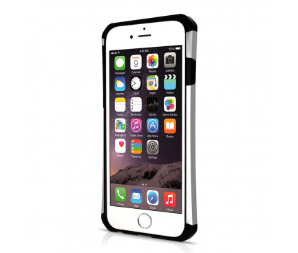 Husa TPU Itskins Evolution Antisoc pentru Apple iPhone 6s, Argintie - Neagra, Blister AP6S-EVLTN-SLBK
