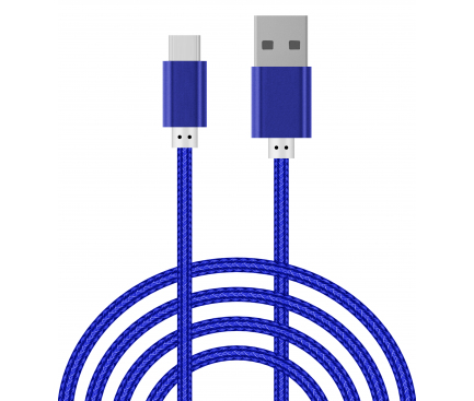 Cablu Date si Incarcare USB la USB Type-C OEM, 1.5 m, Albastru, Bulk 