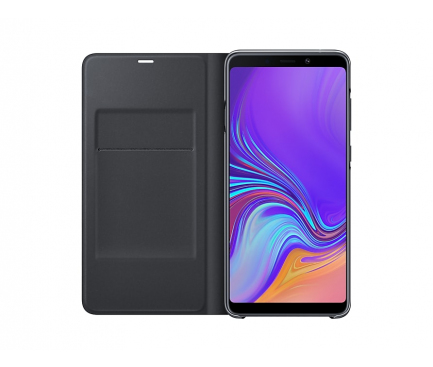 Husa Samsung Galaxy A9 (2018), Flip Wallet, Neagra EF-WA920PBEGWW
