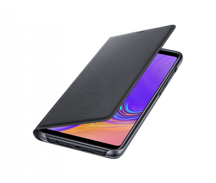 Husa Samsung Galaxy A9 (2018), Flip Wallet, Neagra EF-WA920PBEGWW
