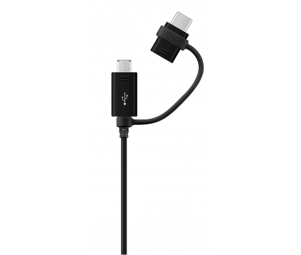 Cablu Date si Incarcare USB la MicroUSB - USB la USB Type-C Samsung EP-DG950DB Combo, 1.5 m, Negru