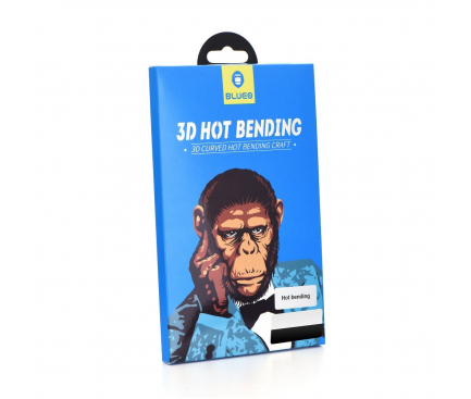 Folie Protectie Ecran Mr. Monkey Glass Samsung Galaxy S8+ G955, Sticla securizata, Full Face, Edge Glue, Hot Bending, Neagra, Blister 