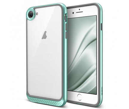 Husa Plastic - TPU ESR Bumper Hoop Lite pentru Apple iPhone 7 / Apple iPhone 8, Transparenta - Verde, Blister 
