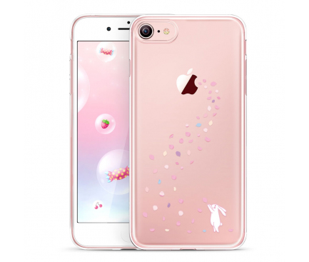 Husa TPU ESR Floral Bunny pentru Apple iPhone 7 / Apple iPhone 8 / Apple iPhone SE (2020), Transparenta - Multicolor, Blister 