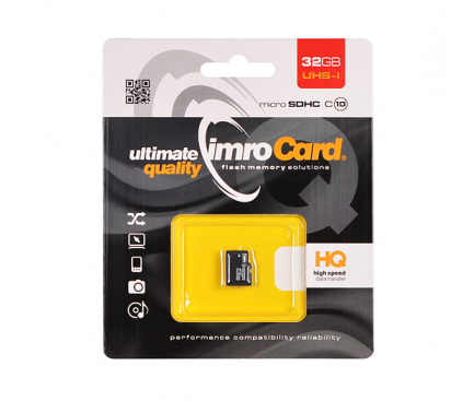 Card Memorie MicroSDHC Imro Fara Adaptor, 32Gb, Clasa 10 - UHS-1 U1