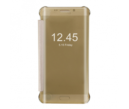 Husa Plastic OEM Clear Book pentru Samsung Galaxy S7 edge G935, Aurie, Bulk 