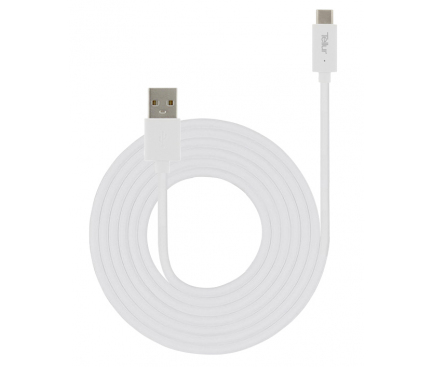 Cablu Date si Incarcare USB la USB Type-C Tellur, 1 m, Alb, Blister  TLL155051