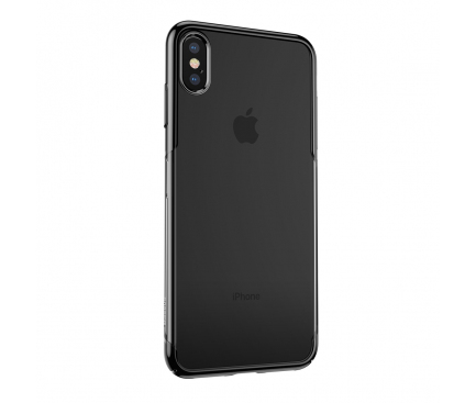 Husa TPU Baseus Shining pentru Apple iPhone X / Apple iPhone XS, Neagra - Transparenta, Blister 