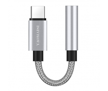 Adaptor Audio USB Type-C la 3.5 mm Yaomaisi Q16, Argintiu, Blister 