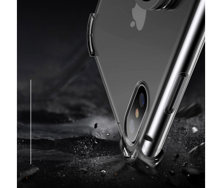 Husa TPU Totu Design cu Suport Stand pentru Apple iPhone X / Apple iPhone XS, Transparenta, Blister 