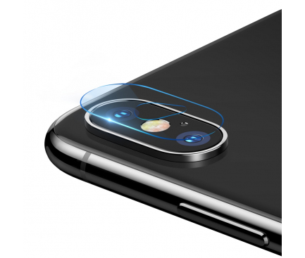 Folie Protectie Camera spate Baseus pentru Apple iPhone XS Max, Sticla securizata, Set 2 buc, Blister 
