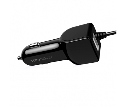 Incarcator Auto cu fir Lightning - MicroUSB - USB Tip-C Totu Design, 1.5m, 1 x USB, Negru, Blister 