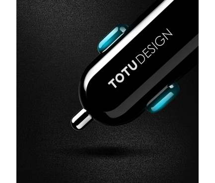 Incarcator Auto cu fir Lightning - MicroUSB - USB Tip-C Totu Design, 1.5m, 1 x USB, Negru, Blister 
