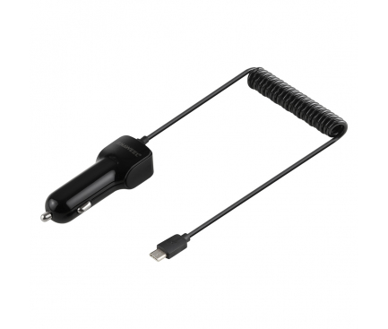 Incarcator Auto cu fir USB Tip-C Haweel 3.1A, 1 X USB, Negru, Blister 