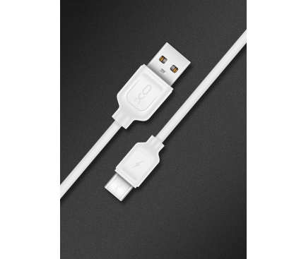 Cablu Date si Incarcare USB la USB Type-C XO Design NB36 2.1A, 1 m, Alb, Blister 