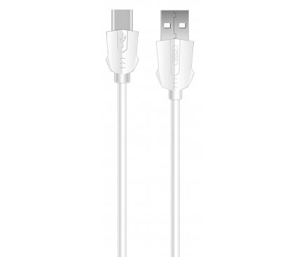 Cablu Date si Incarcare USB la USB Type-C XO Design NB9 2.4A, 1 m, Alb, Blister 