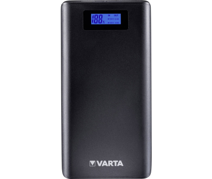 Baterie Externa Powerbank Varta LCD Power, 18200 mA, 2 x USB, Afisaj Led, Neagra