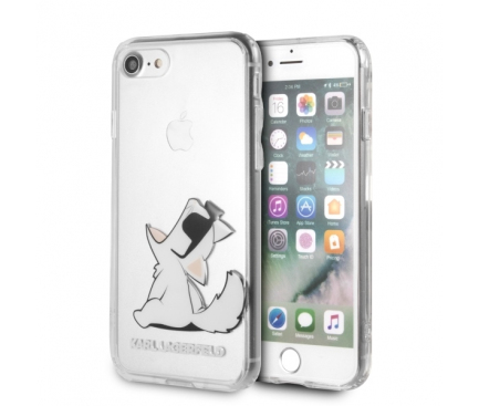 Husa Plastic Karl Lagerfeld Choupette Fun Dog pentru Apple iPhone 7 / Apple iPhone 8 / Apple iPhone SE (2020), Transparenta KLHCI8CFNRC