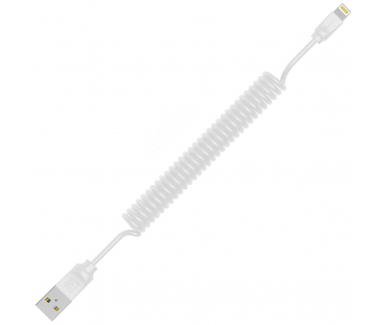 Cablu Date si Incarcare USB la Lightning Remax RC-117i Radiance Pro, Spiralat, 1 m, Alb, Blister 