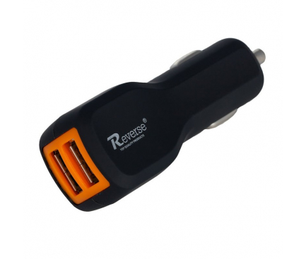 Incarcator Auto USB Reverse MT-C225, 2.1A, 2 X USB, Negru, Blister 
