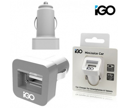Incarcator Auto USB iGO PS00323-1001, 2.1A, 1 X USB, Alb, Blister 