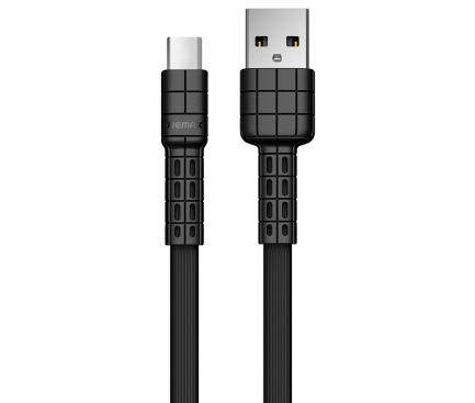 Cablu Date si Incarcare USB la USB Type-C Remax Armor RC-116, 2.4A, 1 m, Negru, Blister 