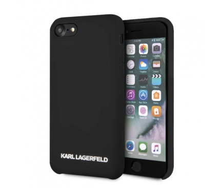 Husa TPU Karl Lagerfeld KLHCI8SLBKS pentru Apple iPhone 7 / Apple iPhone 8, Neagra, Blister 