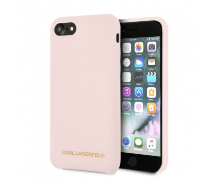 Husa TPU Karl Lagerfeld KLHCI8SLLPG pentru Apple iPhone 7 / Apple iPhone 8, Roz, Blister 