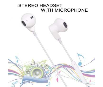 Handsfree Casti EarBuds OEM ME563, Cu microfon, USB Type-C, Alb, Blister 