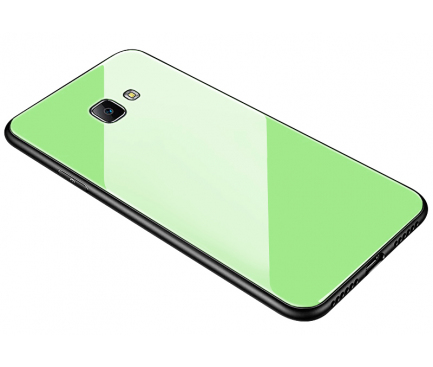 Husa TPU OEM cu spate din sticla pentru Samsung J4 Plus (2018) J415, Verde, Bulk 