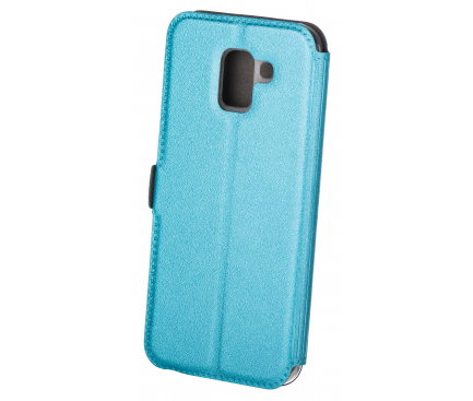 Husa Piele OEM Smart Pocket pentru Samsung Galaxy J6 J600, Bleu, Bulk 