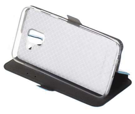 Husa Piele OEM Smart Pocket pentru Samsung Galaxy J6 J600, Bleu, Bulk 