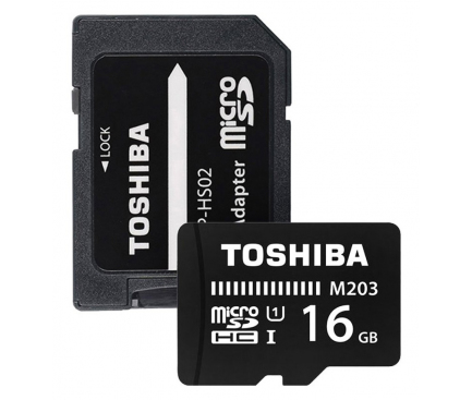 Card Memorie MicroSDHC Toshiba M203. Cu adaptor, 16Gb, Clasa 10 - UHS-1 U1, Blister 