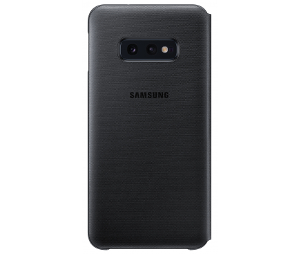 Husa Textil Samsung Galaxy S10e G970, Led View, Neagra EF-NG970PBEGWW