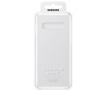Husa TPU Samsung Galaxy S10 G973, Clear Cover, Transparenta, Blister EF-QG973CTEGWW 