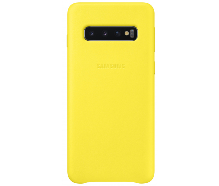 Husa Piele Samsung Galaxy S10 G973, Leather Cover, Galbena EF-VG973LYEGWW