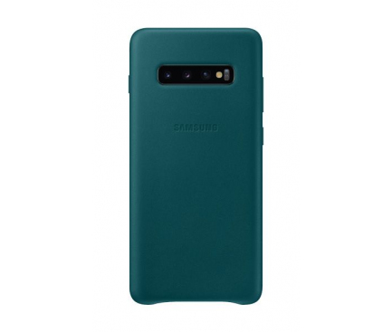 Husa Piele Samsung Galaxy S10+ G975, Leather Cover, Turquoise EF-VG975LGEGWW