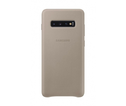 Husa Piele Samsung Galaxy S10+ G975, Leather Cover, Bej EF-VG975LJEGWW