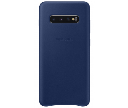 Husa Piele Samsung Galaxy S10+ G975, Leather Cover, Bleumarin EF-VG975LNEGWW