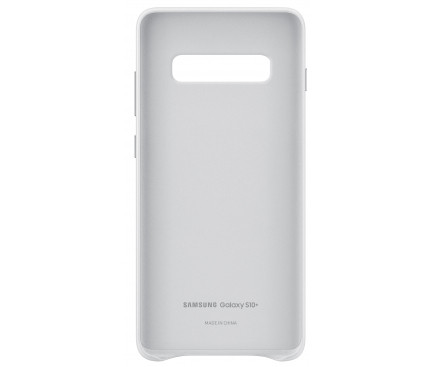 Husa Piele Samsung Galaxy S10+ G975, Leather Cover, Alba EF-VG975LWEGWW