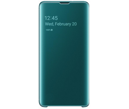 Husa Plastic Samsung Galaxy S10 G973, Clear View, Verde, Blister EF-ZG973CGEGWW 