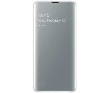 Husa Plastic Samsung Galaxy S10 G973, Clear View, Alba, Blister EF-ZG973CWEGWW 