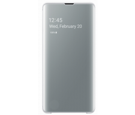 Husa Plastic Samsung Galaxy S10+ G975, Clear View, Alba, Blister EF-ZG975CWEGWW 