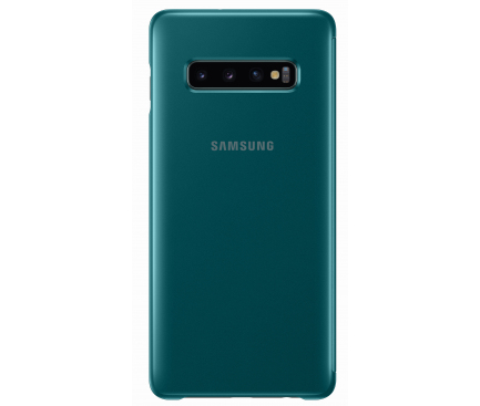 Husa Plastic Samsung Galaxy S10+ G975, Clear View, Verde, Blister EF-ZG975CGEGWW 