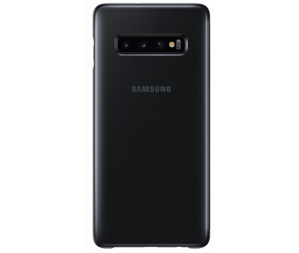 Husa Plastic Samsung Galaxy S10+ G975, Clear View, Neagra, Blister EF-ZG975CBEGWW 