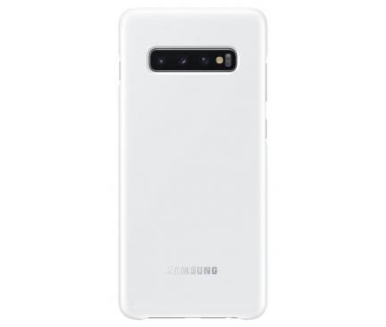 Husa Samsung Galaxy S10+ G975, LED Cover, Alba EF-KG975CWEGWW